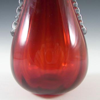 Whitefriars #9420 1950's Ruby Red Glass 6" Flanged Vase
