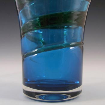 Whitefriars #9709 Baxter Blue/Green Glass Ribbon Trail Vase