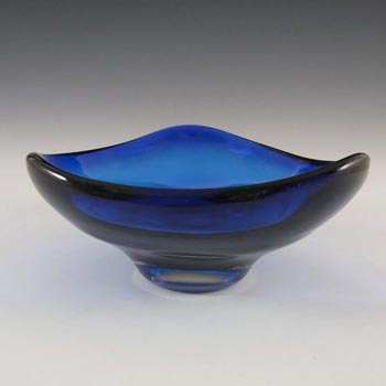 Whitefriars #9516 Baxter Royal Blue Glass Three Sided Bowl