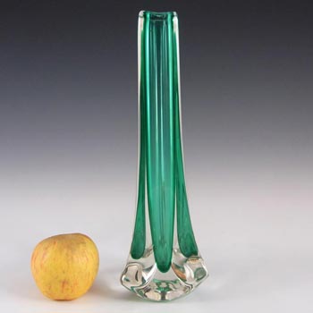 Whitefriars #9570 Baxter Aquamarine Green Glass Three Sided Vase