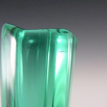 Whitefriars #9570 Baxter Aquamarine Green Glass Three Sided Vase