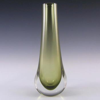 Whitefriars #9571 Baxter Sage Green Glass Teardrop Vase