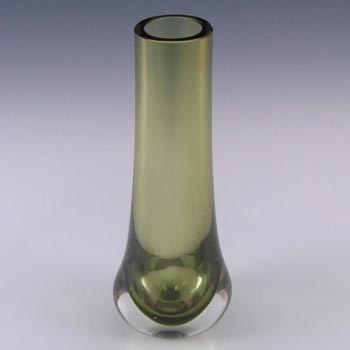Whitefriars #9571 Baxter Sage Green Glass Teardrop Vase
