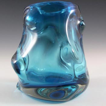 Whitefriars #9608 Wilson/Dyer Kingfisher Glass Knobbly Vase
