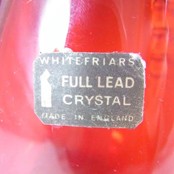 Whitefriars #9420 Ruby Red Glass 7.25" Flanged Vase - Labelled