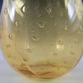 Whitefriars #9291 Golden Amber Glass Lobed Bubble Vase