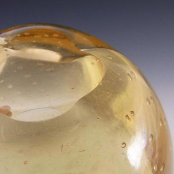 Whitefriars #9291 Golden Amber Glass Lobed Bubble Vase
