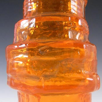 Whitefriars #9680 Baxter Tangerine Glass Hooped Vase