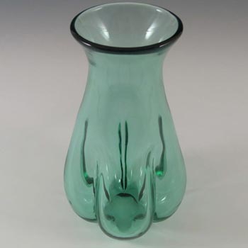 Whitefriars #9859 1970's Aqua Glass Lobed Vase