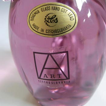 Zelezny Brod Czech Neodymium Pink Glass Dog - Label