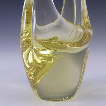 Zelezny Brod Czech Citrine Glass Basket Sculpture