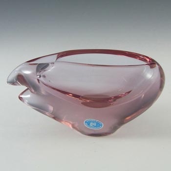 Zelezny Brod Sklo Czech Pink Neodymium Glass Vase / Bowl