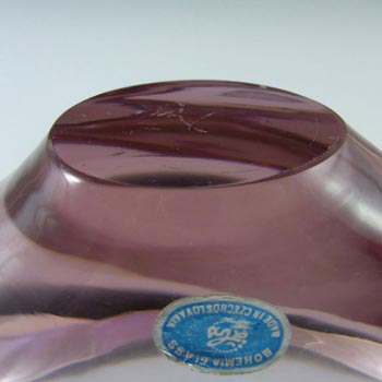 Zelezny Brod Sklo Czech Pink Neodymium Glass Vase / Bowl