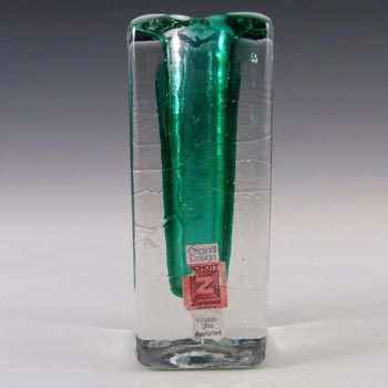 Schott Zwiesel German Green Cased Glass Vase - Labelled