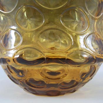 Borske Sklo 1950's Amber Glass Optical 'Olives' Vase