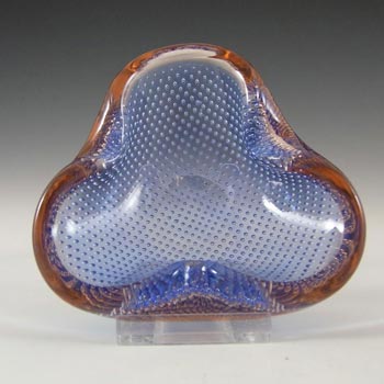 Murano Biomorphic Blue + Pink Glass Bullicante Bowl