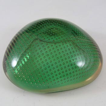 Ferro Italarts Murano Green & Amber Glass Bullicante Bowl