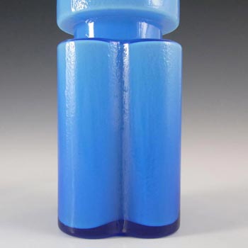 Alsterfors #S5054 Blue Cased Glass Vase Signed P. Ström '70