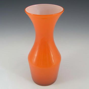 Alsterfors 1970's Scandinavian Orange Cased Glass 9.5" Vase
