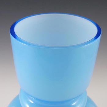 Swedish / Scandinavian 1970's Blue Cased Glass Hooped Vase