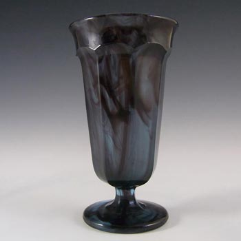 Davidson #1 British Art Deco Blue Cloud Glass Vase