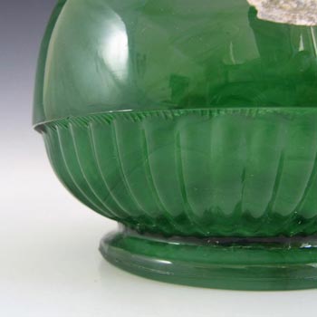 Davidson #10/1910 Art Deco Green Cloud Glass Bowl
