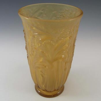 Jobling #11800 1930's Amber Art Deco Glass Celery Vase