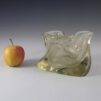Harrachov Czech White Lattice Glass 'Harrtil' Bowl