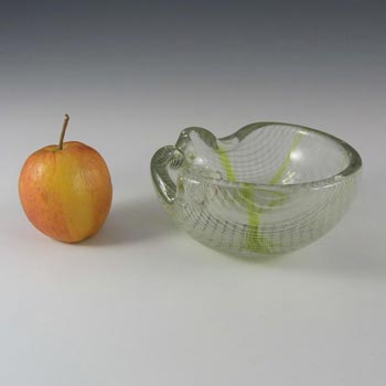 Harrachov Czech Green + White Lattice Glass 'Harrtil' Bowl