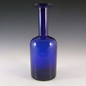 Holmegaard Otto Brauer Blue Glass Gulvvase / Gul Vase