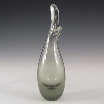 Holmegaard #15272 Per Lutken Smoky Glass 'Duckling' 6.25" Vase - Signed