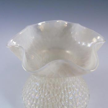 Kralik Art Nouveau Iridescent Mother-of-Pearl Glass Martelé Vase