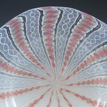 Salviati Murano Zanfirico & Aventurine Pink Glass Plate