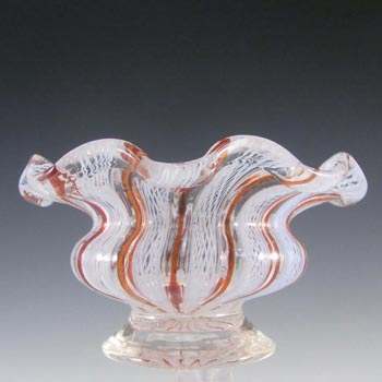 Murano 1950\'s Zanfirico Lattice Filigree Glass Bowl