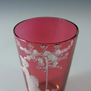 Mary Gregory Bohemian Hand Enamelled Glass Vase/Tumbler