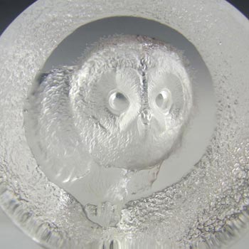 Mats Jonasson #9207 Glass Owl Paperweight - Signed
