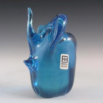 Mdina Maltese Blue Glass Elephant - Signed + Label
