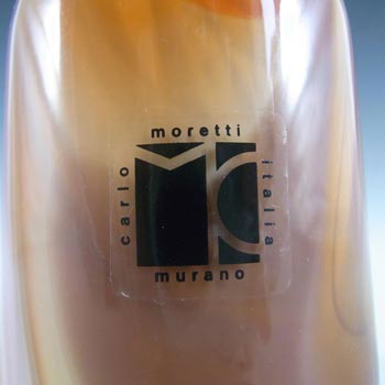 Carlo Moretti Marbled Brown & White Murano Glass Vase