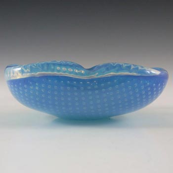 Ferro Italarts Murano Blue & Opalescent Glass Bullicante Bowl
