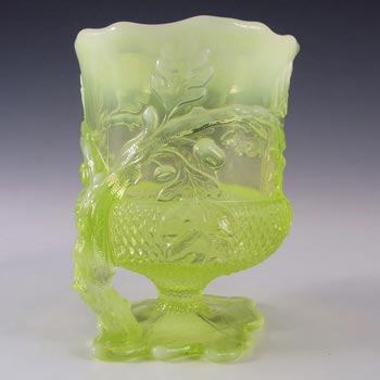 Mosser Glass Vaseline / Pearline Uranium Glass Vase