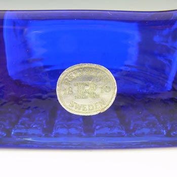 Reijmyre Pair Swedish Blue Glass Bowls - Labelled