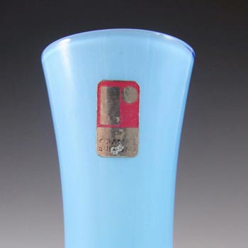 Ryd 1970s Scandinavian Blue Glass Vase - Labelled