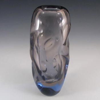 Skrdlovice #5650 Czech Pink & Blue Glass Vase by Emanuel Beránek