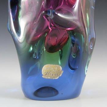 Skrdlovice #5988 Czech Purple & Blue Glass Vase by Jan Beránek