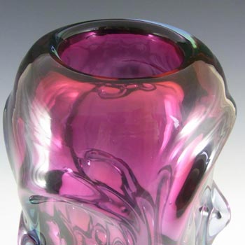 Skrdlovice #5988 Czech Purple & Blue Glass Vase by Jan Beránek
