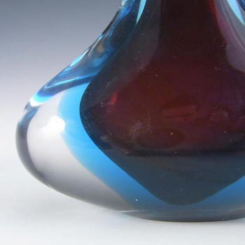 Murano/Venetian Red & Blue Sommerso Glass Vase