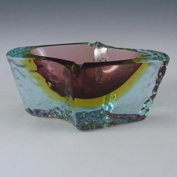 Mandruzzato Murano/Sommerso Textured Pink Glass Bowl