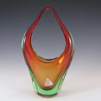 Ferro & Lazzarini Murano Red & Green Sommerso Glass Sculpture