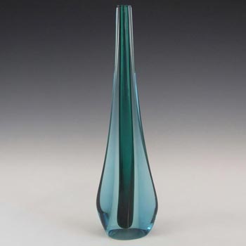 Galliano Ferro Murano Sommerso Turquoise & Blue Glass Stem Vase