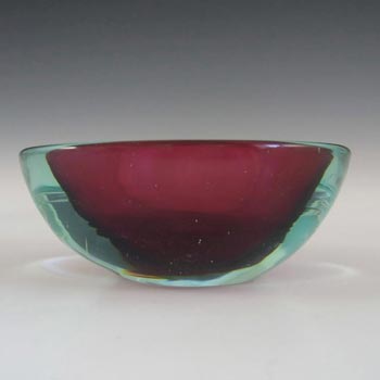 Murano Geode Pink & Turquoise Sommerso Glass Oval Bowl